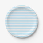Pastel Blue and White Stripes Paper Plates