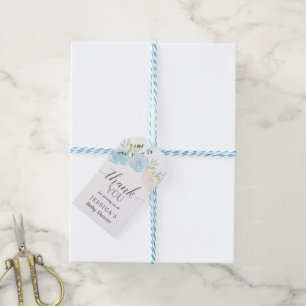 Pastel Blue Baby Shower Thank You Favour Tags