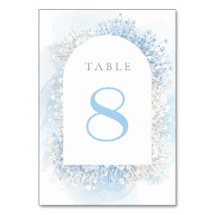pastel blue baby's breath table number