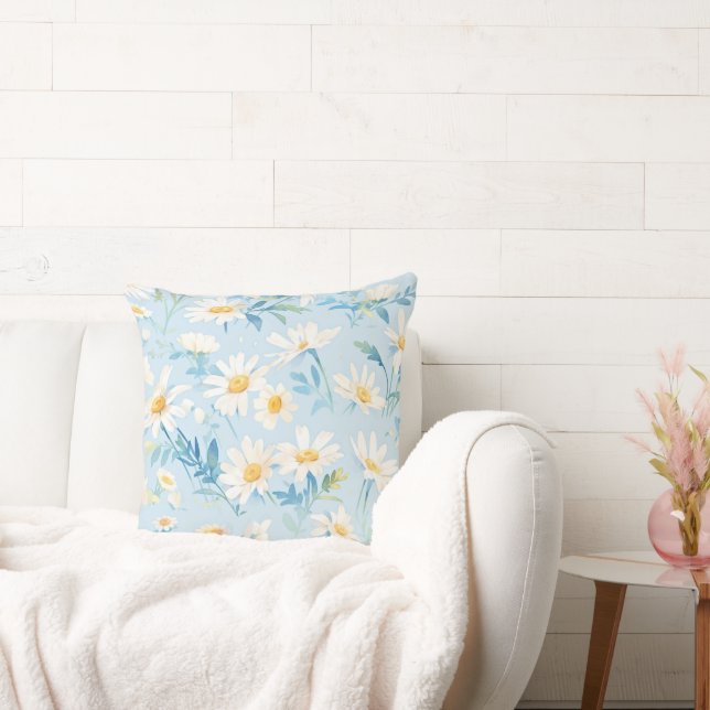 Pastel Blue Beauty Throw Pillow (Couch)