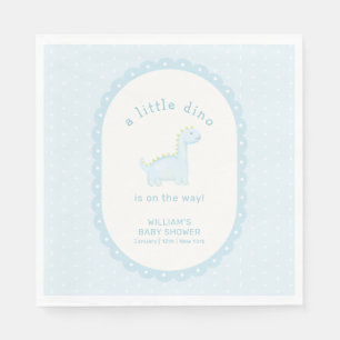 Pastel Blue Boy Prehistoric Dinosaur Baby Shower Napkin