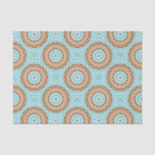 Pastel Blue & Camel Brown Moroccan Mosaic Pattern Tissue Paper