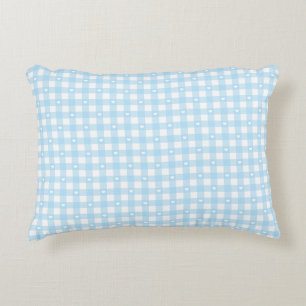 Pastel Blue Checks Accent Pillow