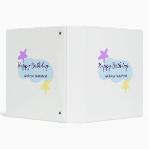 Pastel blue clouds stars purple happy birthday nam binder