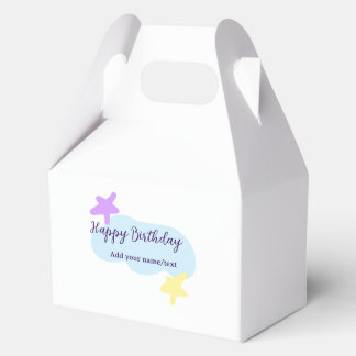 Pastel blue clouds stars purple happy birthday nam favor box