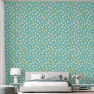 PASTEL BLUE DAISIES SEAMLESS  WALLPAPER