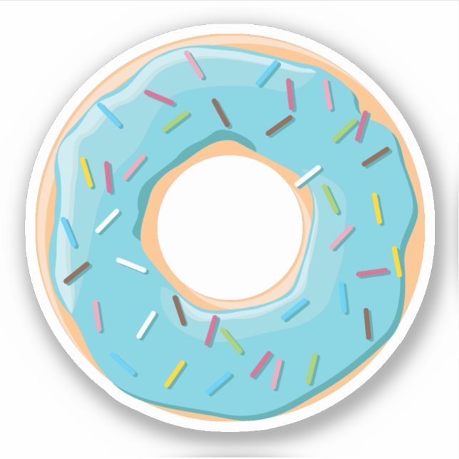 Pastel Blue doughnut with candy sprinkles (Front)