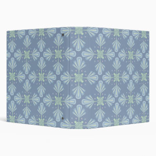 Pastel blue floral abstract repeat binder