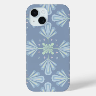 Pastel blue floral abstract repeat iPhone 15 case