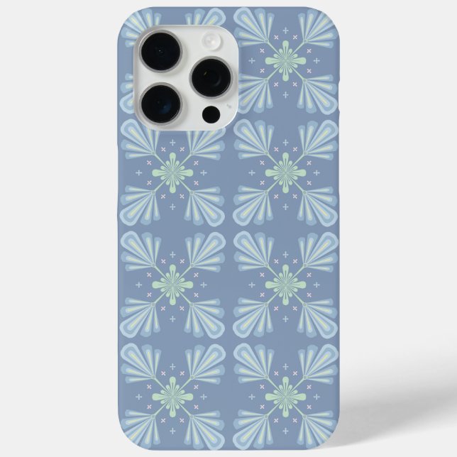 Pastel blue floral abstract repeat  Case-Mate iPhone case (Back)