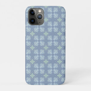 Pastel blue floral abstract repeat iPhone 11 pro case