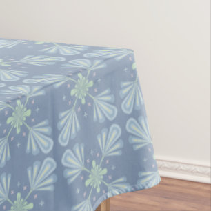 Pastel blue floral abstract repeat tablecloth