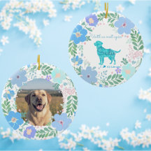 Pastel Blue Floral Labrador Retriever Custom Photo
