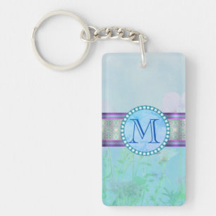 Pastel Blue Floral Monogramme