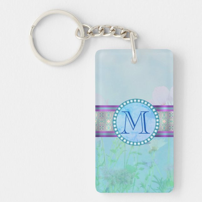Pastel Blue Floral Monogramme (Devant)