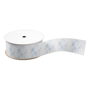 Pastel Blue Floral Watercolor Gift Ribbon Grosgrain Ribbon