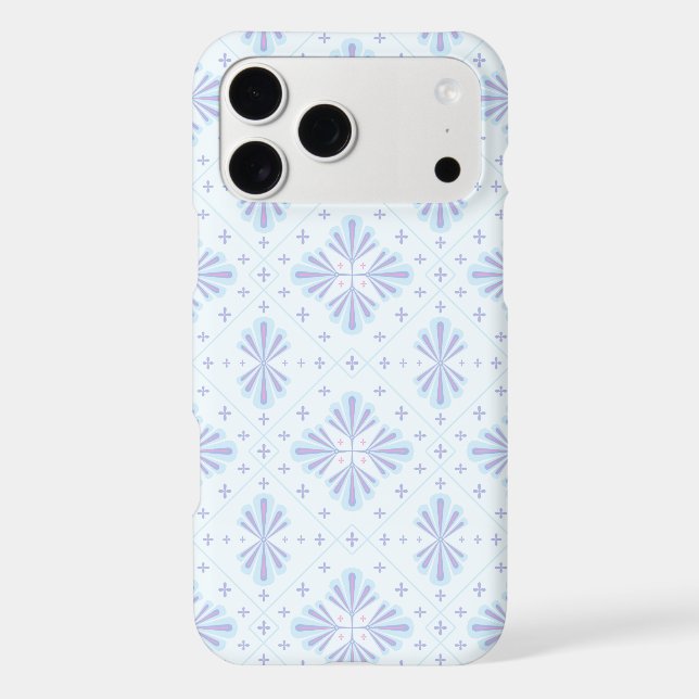 Pastel Blue Geometric Floral Pattern (Back)