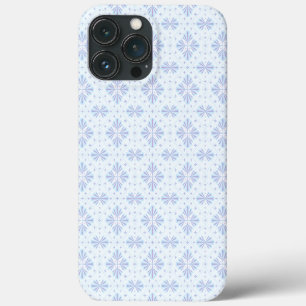 Pastel Blue Geometric Floral Pattern iPhone 13 Pro Max Case