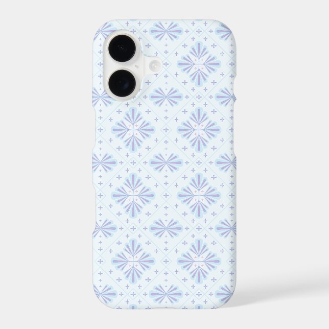Pastel Blue Geometric Floral Repeat Pattern  (Back)