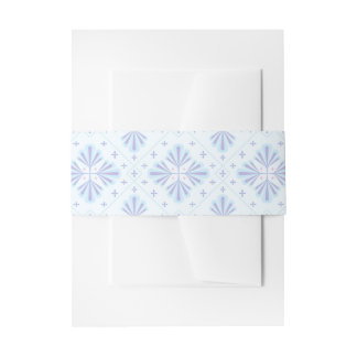 Pastel Blue Geometric Floral Repeat Pattern  Invitation Belly Band