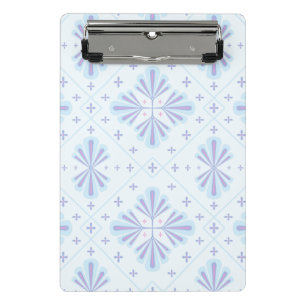 Pastel Blue Geometric Floral Repeat Pattern  Mini Clipboard