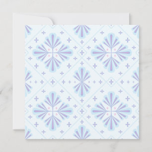 Pastel Blue Geometric Floral Repeat Pattern Save The Date