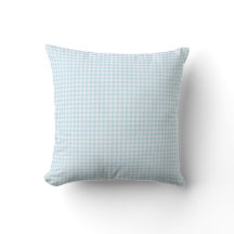 Pastel Blue Gingham Check Throw Pillow