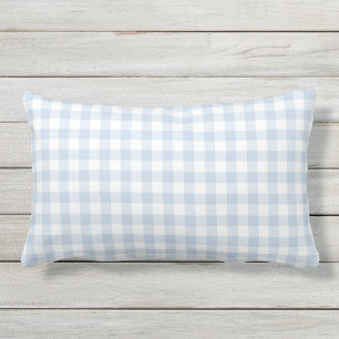 Pastel blue Gingham Pattern Chequered Lumbar Pillow