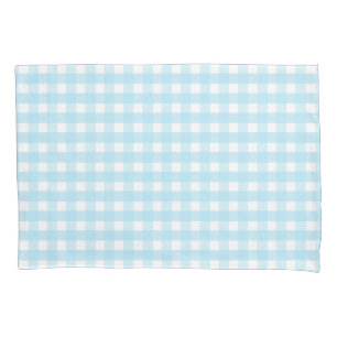 Pastel Blue Gingham Pattern Pillowcase