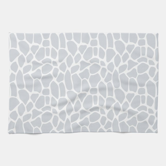 Pastel Blue Giraffe Pattern Kitchen Towel (Horizontal)