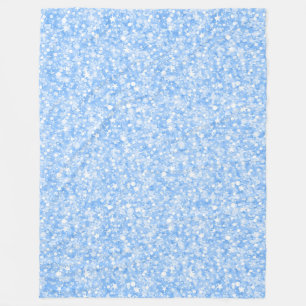 Pastel Blue Glitter And Sparkles Fleece Blanket