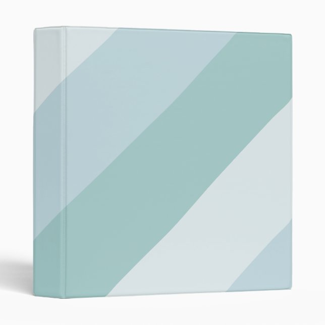 Pastel Blue Green Colours Striped Modern Elegant Binder (Front/Spine)