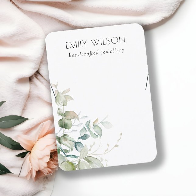 Pastel Blue Green Foliage Bunch Necklace Display Business Card (Creator Uploaded)