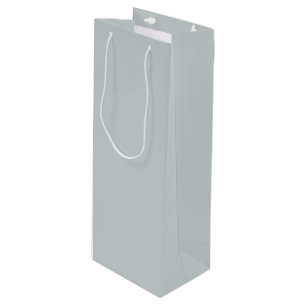 Pastel Blue Grey Solid Colour Silver Shores 430-2D Wine Gift Bag