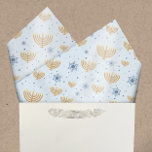 Pastel Blue Hanukkah Menorah Star of David Pattern Tissue Paper<br><div class="desc">Our Hanukkah tissue paper design features a watercolor golden menorah and Star of David pattern set on a pastel blue background. The background colour may be changed to,  literally,  any colour you like! Just choose the customize tool. #Hanukkah #GiftWrap</div>