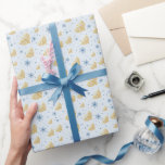 Pastel Blue Hanukkah Menorah Star of David Pattern Wrapping Paper<br><div class="desc">This design features a watercolor golden menorah and Star of David pattern set on a pastel blue background. The background colour may be changed to,  literally,  any colour you like! Just choose the customize tool.</div>