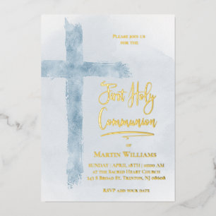 pastel blue Holy cross First Communion