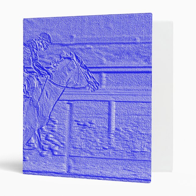 Pastel Blue Horse Racing Thoroughbred Racehorse Binder (Front/Inside)