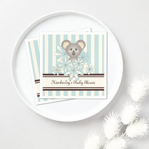 Pastel Blue Koala Kids Birthday / Boy Baby Shower Napkin