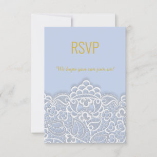 Pastel Blue lace elegant all event rsvp response