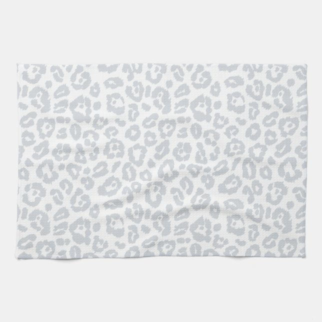 Pastel Blue Leopard Pattern Kitchen Towel (Horizontal)