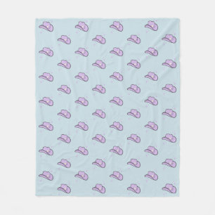 Pastel Blue Lilac Cowgirl Rodeo Pattern Fleece Blanket