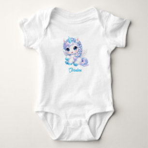 Pastel Blue Magical Baby Unicorn Bodysuit