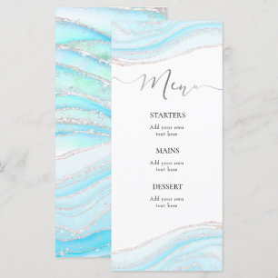 pastel blue marble Menu