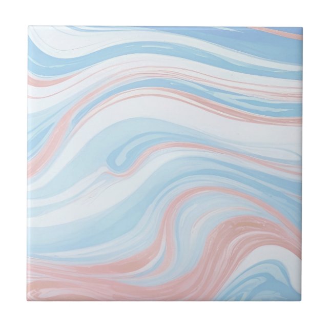 Pastel Blue Marble Tile - Baby Blue Marble pattern (Front)