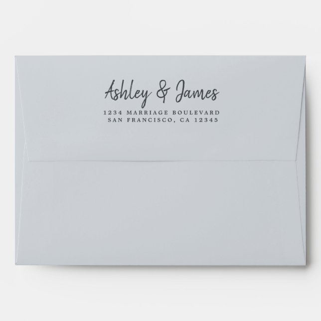 Pastel Blue Mariage Enveloppe d'adresse de retour (Dos (Haut rabat))