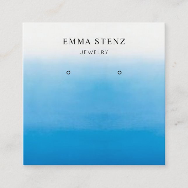 Pastel Blue Ombre Beach Carte à thème de l'oreille (Devant)