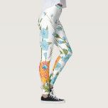 Pastel Blue Pink & Yellow Floral Design Leggings<br><div class="desc">Elegant pastel blue flowers with yellow and pink floral design.</div>