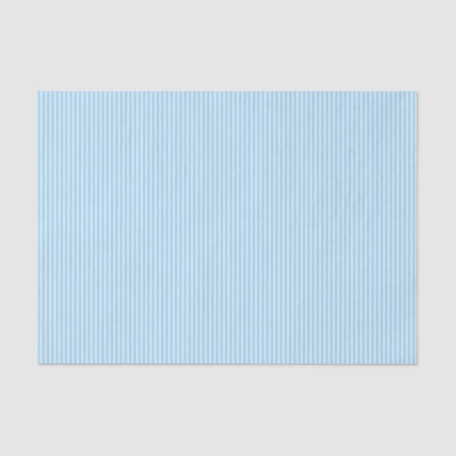 Pastel Blue Pinstripes Tissue Paper (Front)