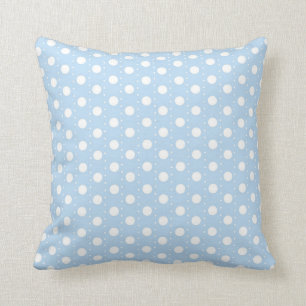 Pastel Blue Polka Dot Pattern Throw Pillow
